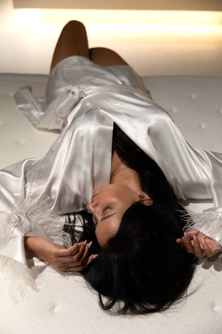 Халат - кімоно біле з флісом